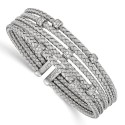 QLF565 Sterling Woven CZ bracelet