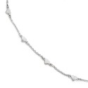 QLF506-10 Leslies Sterling Silver Polished Heart Anklet 9" with 1in extention
