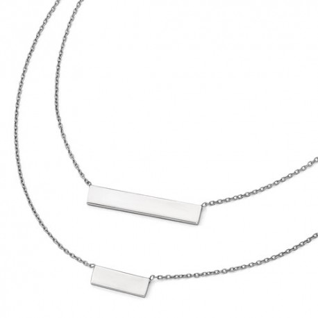 QLF657-16 Leslie's Sterling Silver Double Bar Necklace