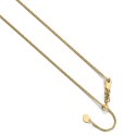 5192-22 Leslie 10K Yellow Gold 1 mm Adjustable Wheat Chain