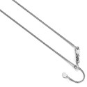 5193-22 Leslie 10K White Gold 1 mm Adjustable Wheat Chain