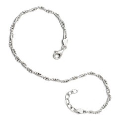 FA25 Leslies Sterling Silver Adjustable Anklet (9-10)