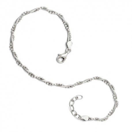 FA25 Leslies Sterling Silver Adjustable Anklet (9-10)