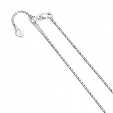 FC17-22 Leslie Sterling Silver 1.2 mm Adjustable Rope Chain