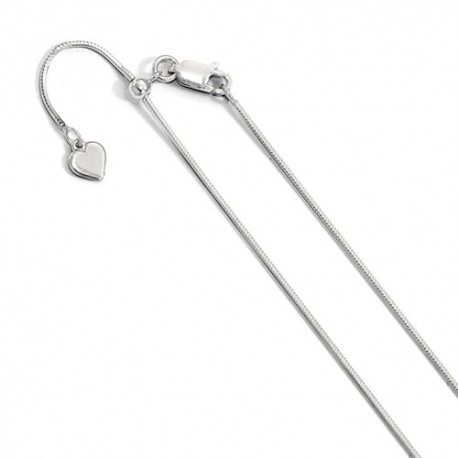 FC28-22 Leslie Sterling Silver 1 mm Square Adjustable Snake Chain