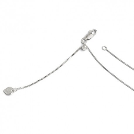 FC29-22 Leslie Sterling Silver .85 mm Adjustable Box Chain