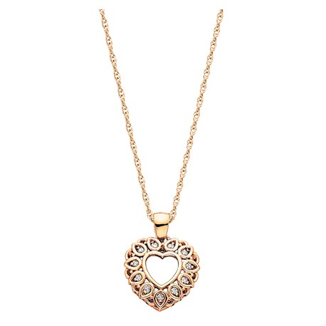 D12 10pi Heart pendant .06tw, regular $450