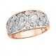 D19 10k White and Rose gold diamond ring. Paisley design .29tdw