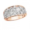 D19 10k White&Rose gold. Paisley design dia ring .29tdw 