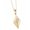 C131 10K yellow gold Geometric shape diamond pendant 