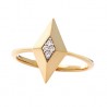 C132 10K yellow gold Geometric shape diamond ring .04tdw