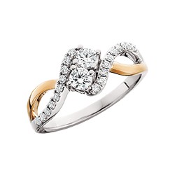 C17 Side by Side 14k gold .25tdw diamond ring.  Reg 1200.00