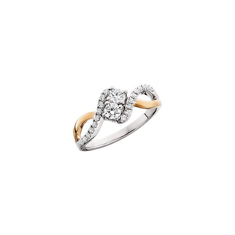 C17 Side by Side 14k gold .25tdw diamond ring.  Reg 1200.00