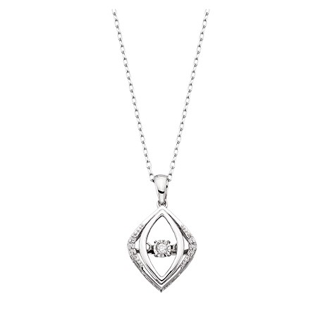 D20 Diamond Dancers 10K white gold diamond pendant .05tdw Reg 525.00