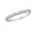 C118 10K white gold round & square stackable band ring. 08tdw