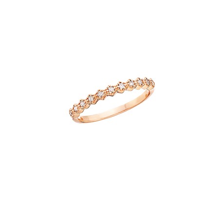 C122 10K rose gold Hexigon design with round diamonds .08tdw stackable ring   Reg $450.00