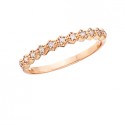 C122 10K rose gold  Hexagon design with round diamonds .08tdw stackable ring