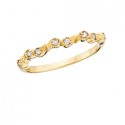 C123 10K yellow gold Paisley antique design with round diamonds .08tdw stackable ring