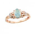 D50 10k Pink gold oval opal ring .03tdw