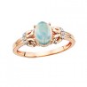 D50 10k Pink gold oval opal ring .03tdw