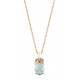 D51 10k Pink gold oval opal pendant .03tdw 