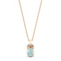 D51 10k Pink gold oval opal pend .03tdw