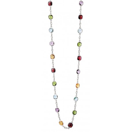 C149 Sterling Silver Multi color cushion colored stone necklace - Francis  Jewelers