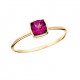 C158 10k yellow gold cushion shape Rhodolite stackable ring