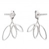 D67 Sterling Silver  Front and Back three loop CZ earrings.