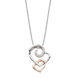 D69 Captured Heart Sterling Silver diamond .015tdw pendant.