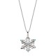D70 Sterling Silver White Topaz and Blue Topaz Snowflake pendant 