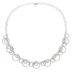 D72 Italian Sterling Silver diamond cut circle necklace Reg $300.00