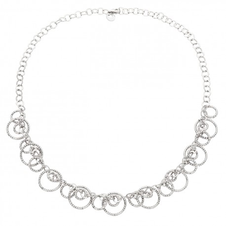 D72 Italian Sterling Silver diamond cut circle necklace Reg $300.00