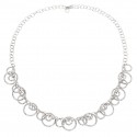 D72 Italian Sterling Silver diamond cut circle necklace