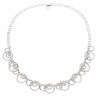 D72 Italian Sterling Silver diamond cut circle necklace