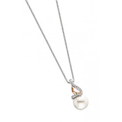 D75 Sterling Silver Pink plate with pearl and .02tdw Diamond pendant. Reg $195.00