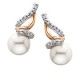 D76 Sterling Silver Pink plate with pearl and .04tdw Diamond earrings. Reg $195.00