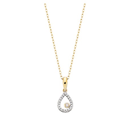 D87 10ky dia Pear shape pendant .06tw, regular $375