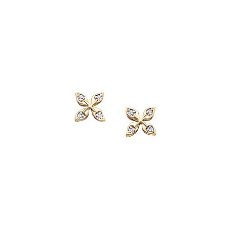 D94 10ky dia petal earrings .02tw, regular $300