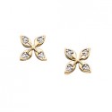 10KY Sweet Temptations Floral Earrings .02tw
