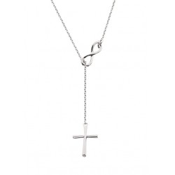 D96 SS Infinity & Cross y necklace 18in, regular $100