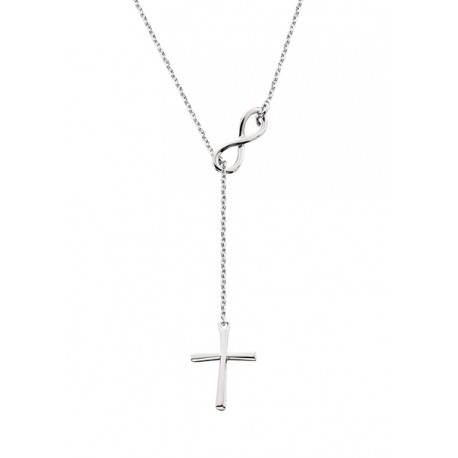D96 SS Infinity & Cross y necklace 18in, regular $100