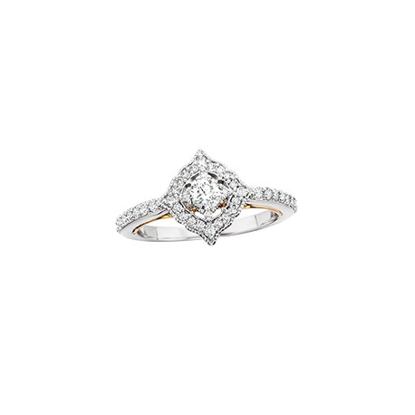 D34 14wy Halo Engagement Ring .35tw + .20ctr