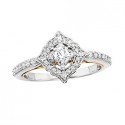 D34 14wy Halo Engagement Ring .35tw + .20ctr