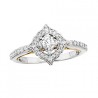 D34 14wy Halo Engagement Ring .35tw + .20ctr