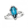 G4 14KW PE LOND BLUE TOPAZ RING .08TDW 