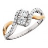C19 Side by Side 14k gold .75tdw diamond ring.