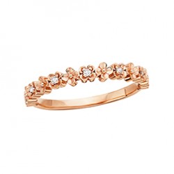 C117 10PI Floral Stackable Ring .07TW