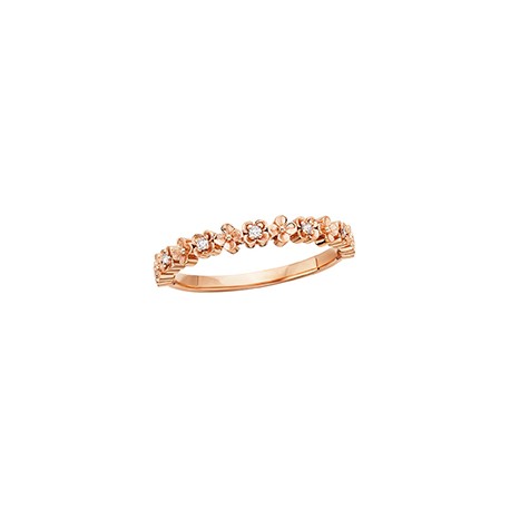 C117 10PI Floral Stackable Ring .07TW