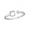 E4 10KW OPEN SQUARE DIAMOND RING .07TW AVAL SZ5-9 